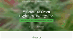 Desktop Screenshot of greenhygienicsholdings.com
